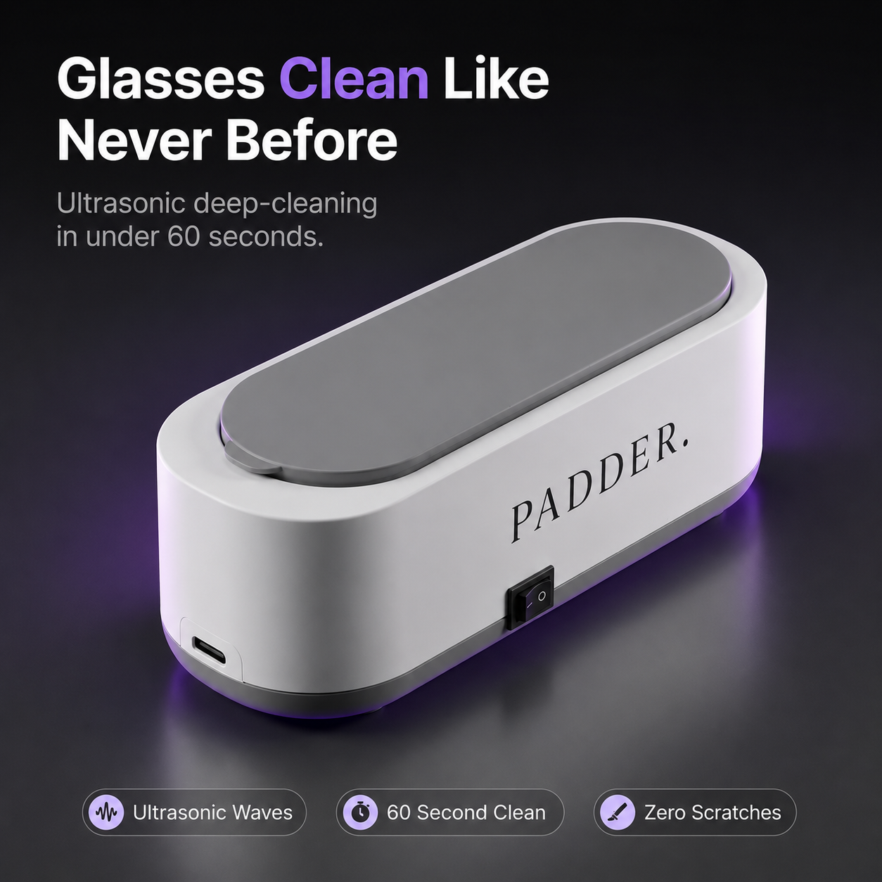 PADDER® Household Mini Portable Ultrasonic Vibration Cleaning Machine