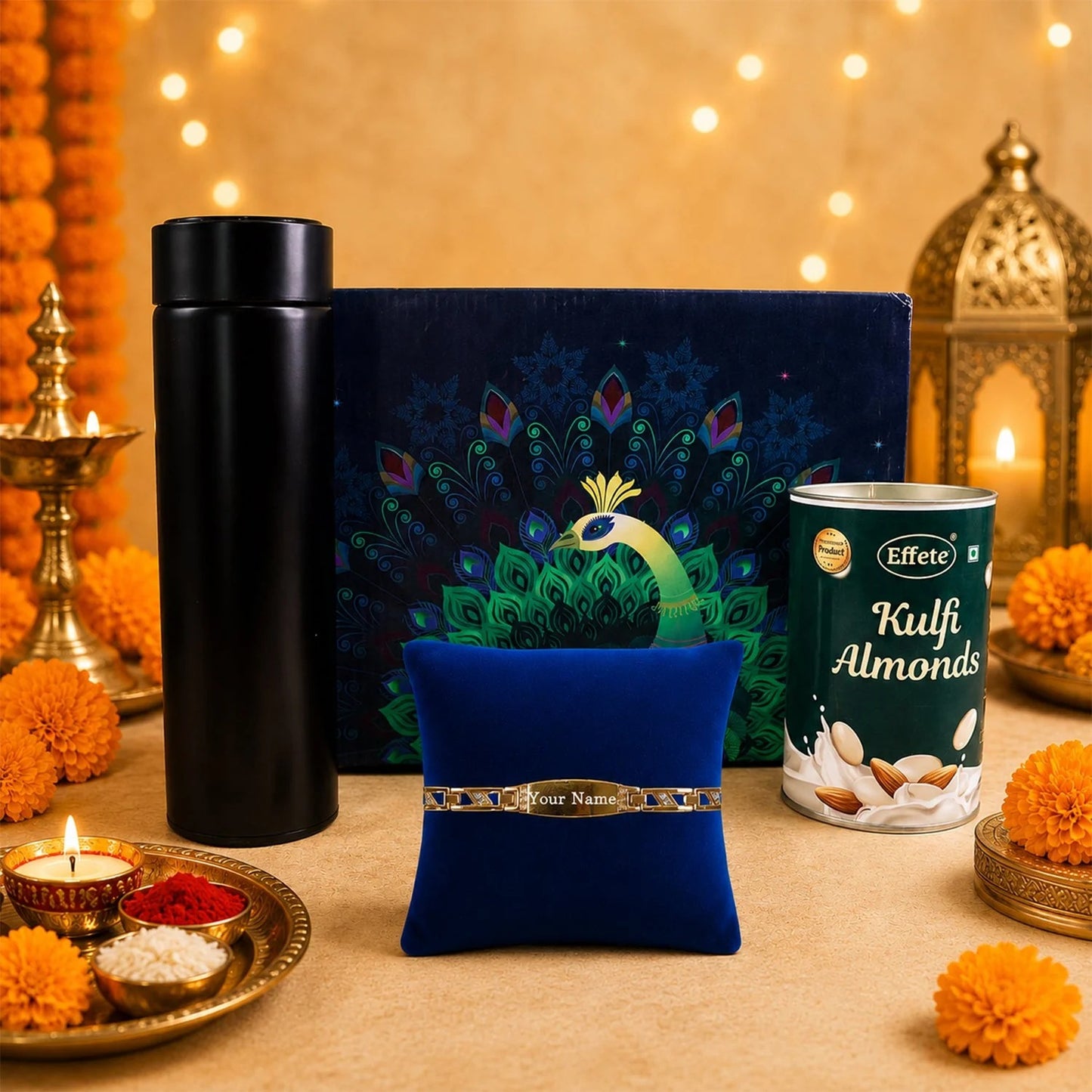 Customize Golden Rakhi – Elegant & Personalised Gift for Brothers