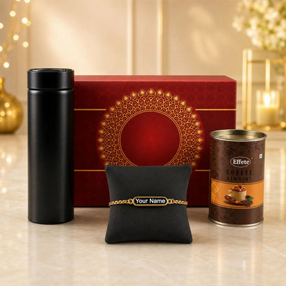 Custom Gold Rakhi – Elegant & Modern Celebration Gift