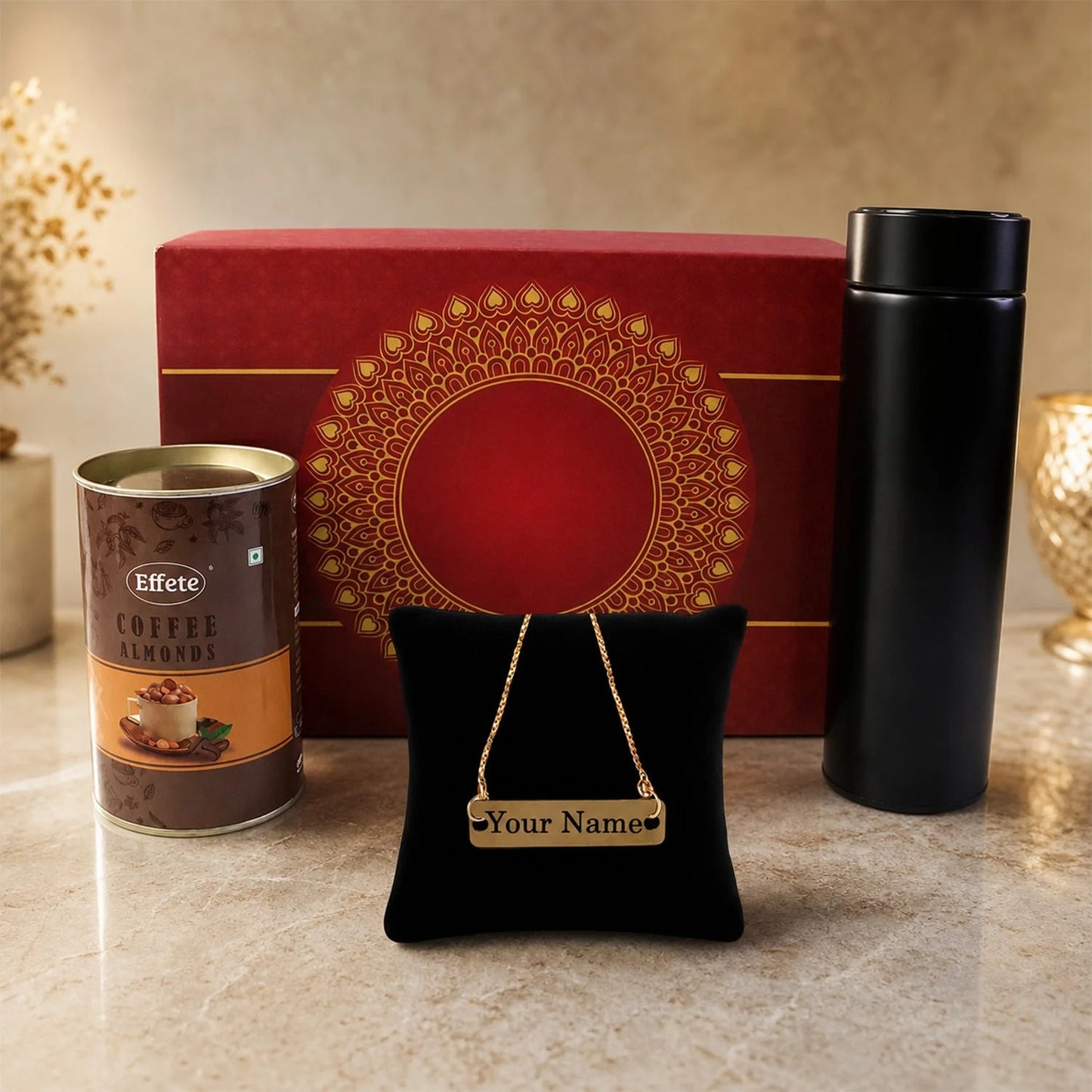Customize Gold Rakhi – Elegant Festive Gift for Brother